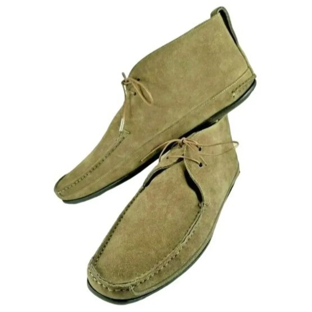 Yves Saint Laurent Rive Gauche Men 6.5-7 Desert Tan Suede Dress Shoe Chukka Boot